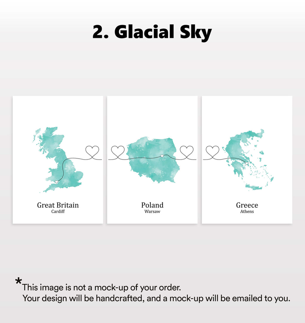 Personalised Three Location Prints 2.0 - Custom Line (Digital File Only)