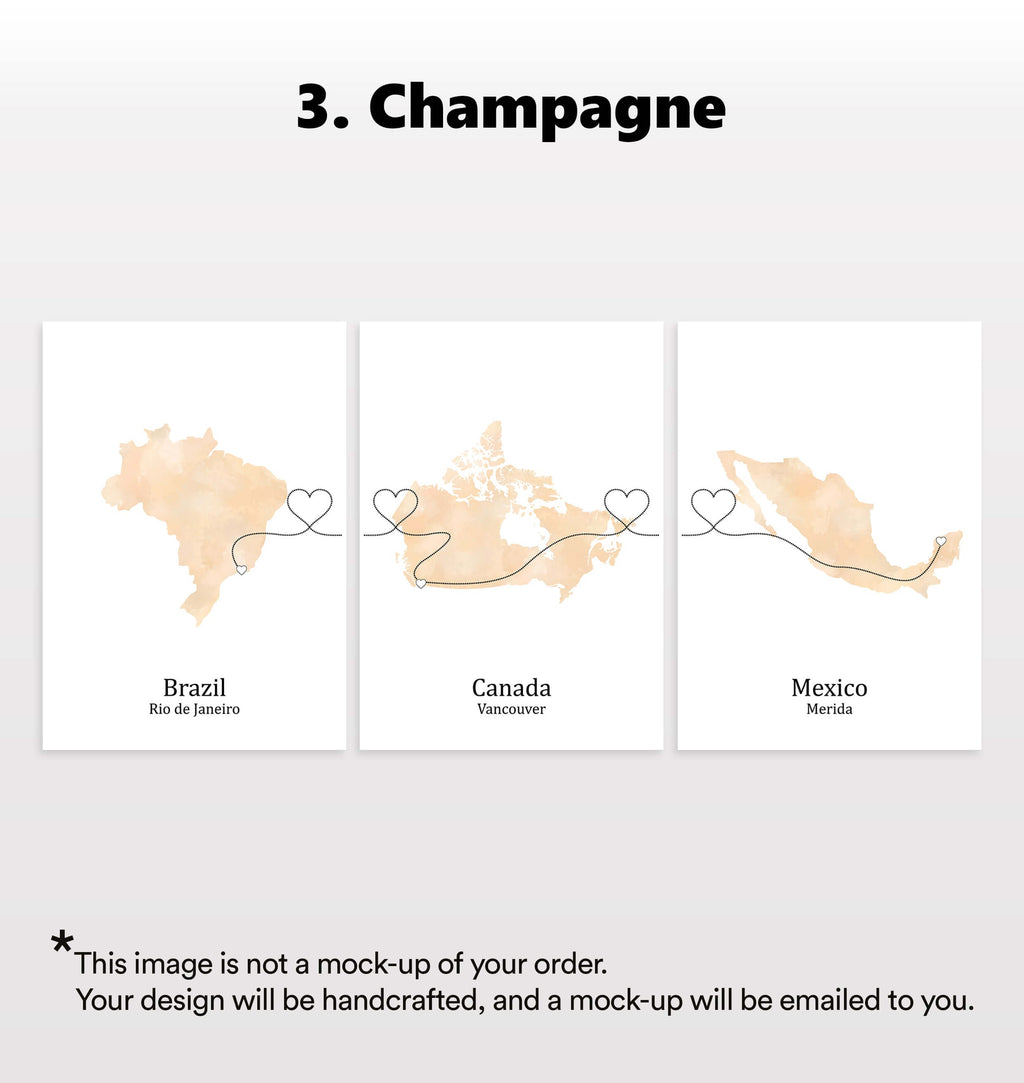 Personalised Three Location Prints 2.0 - Custom Line