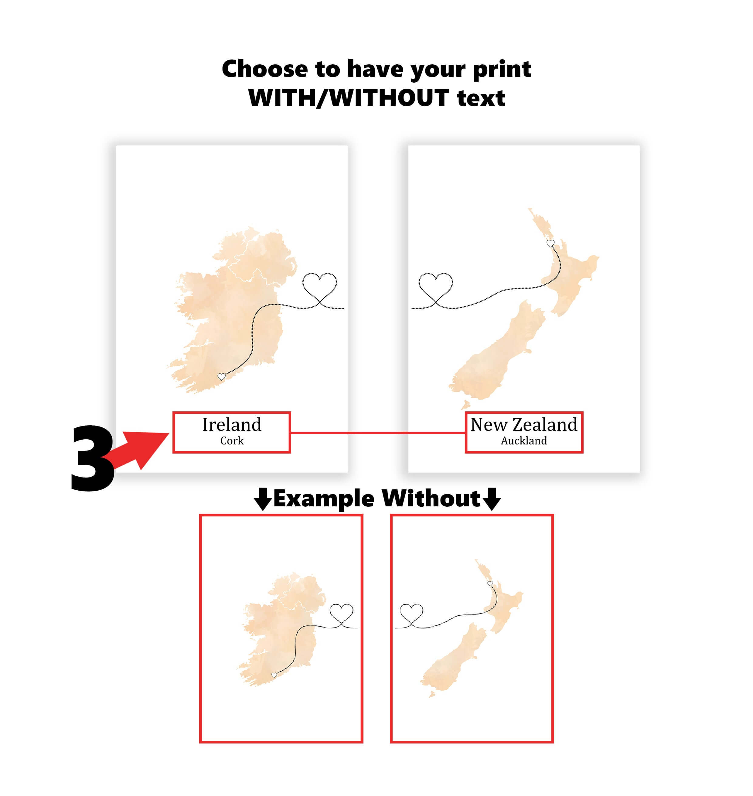 Personalised two location Prints 2.0 - Custom Line