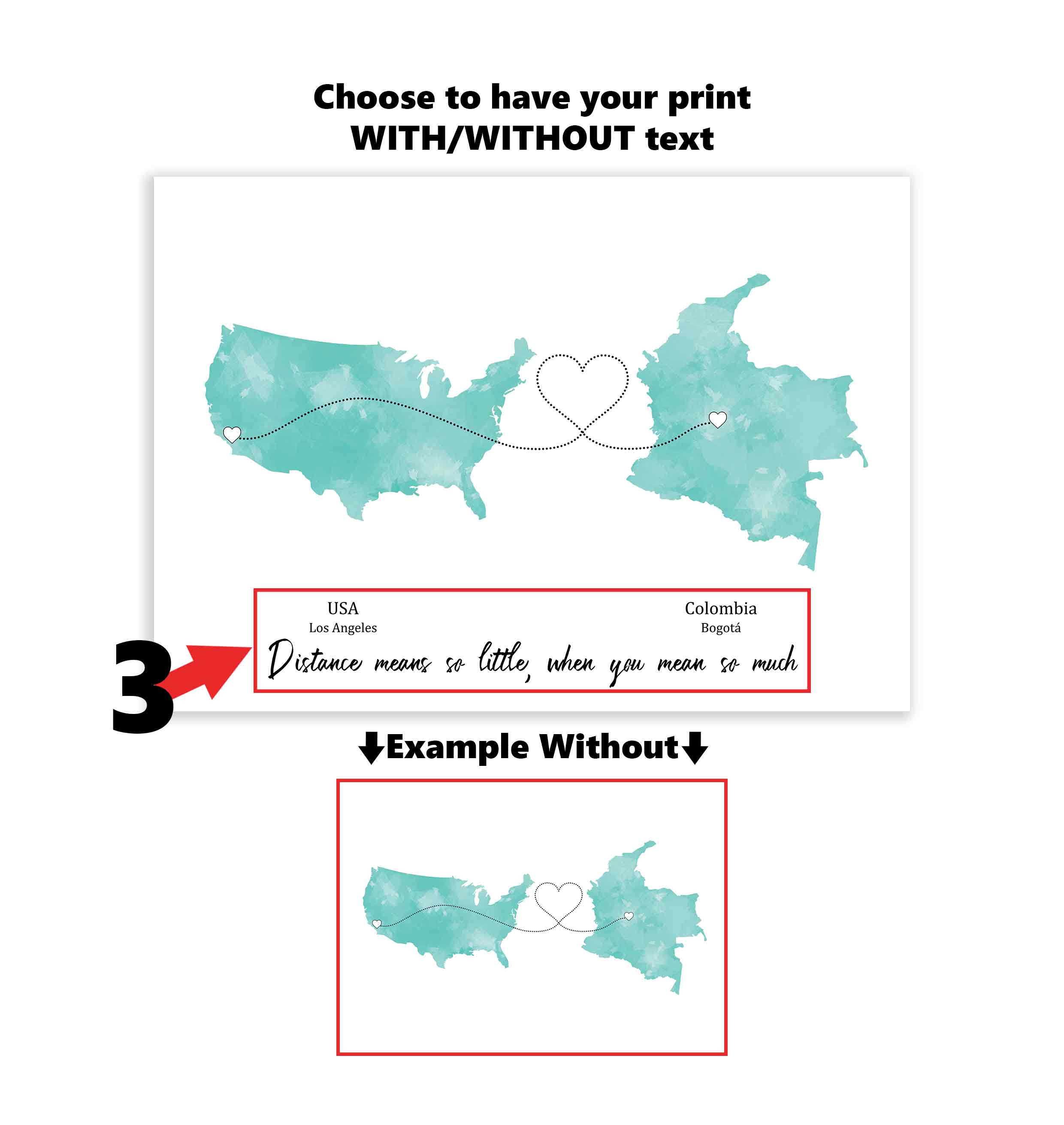 Personalised two location Print 2.0 - Custom Line (Digital File Only)