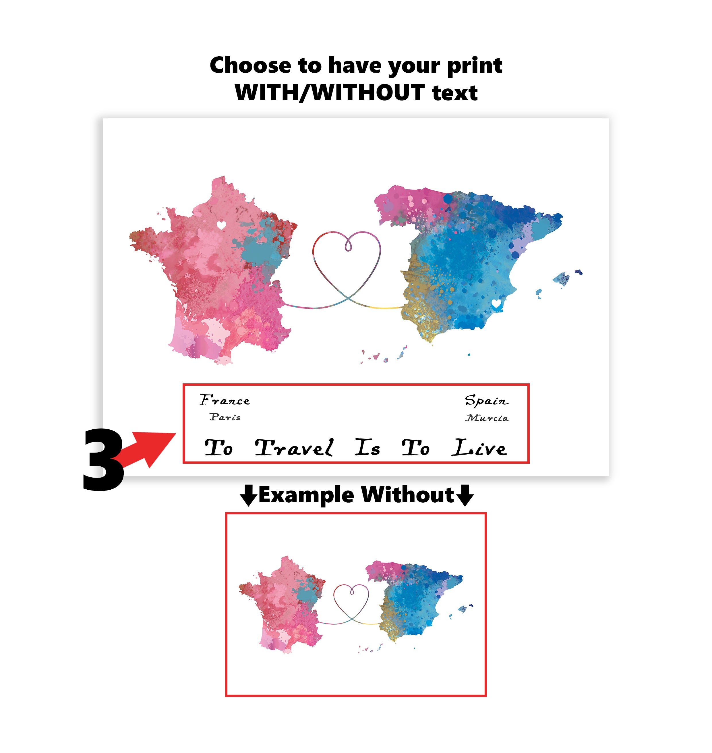 Personalised two location Print