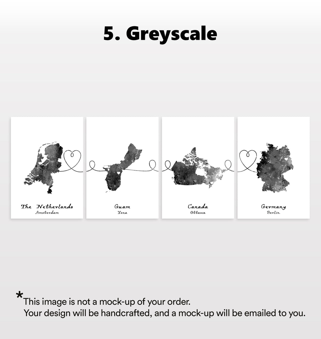 Personalised Four Location Prints