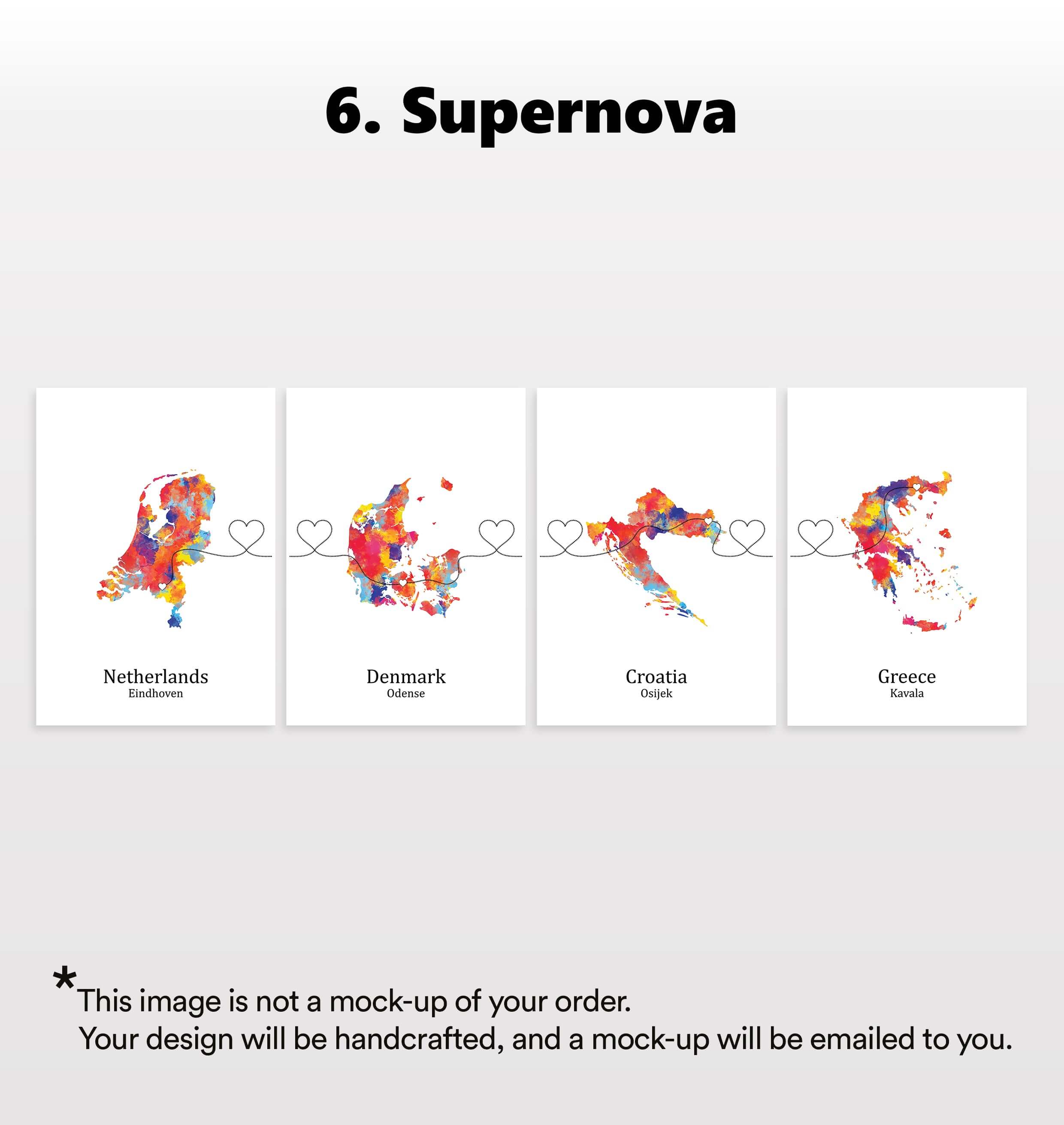 Personalised Four Location Prints 2.0 - Custom Line