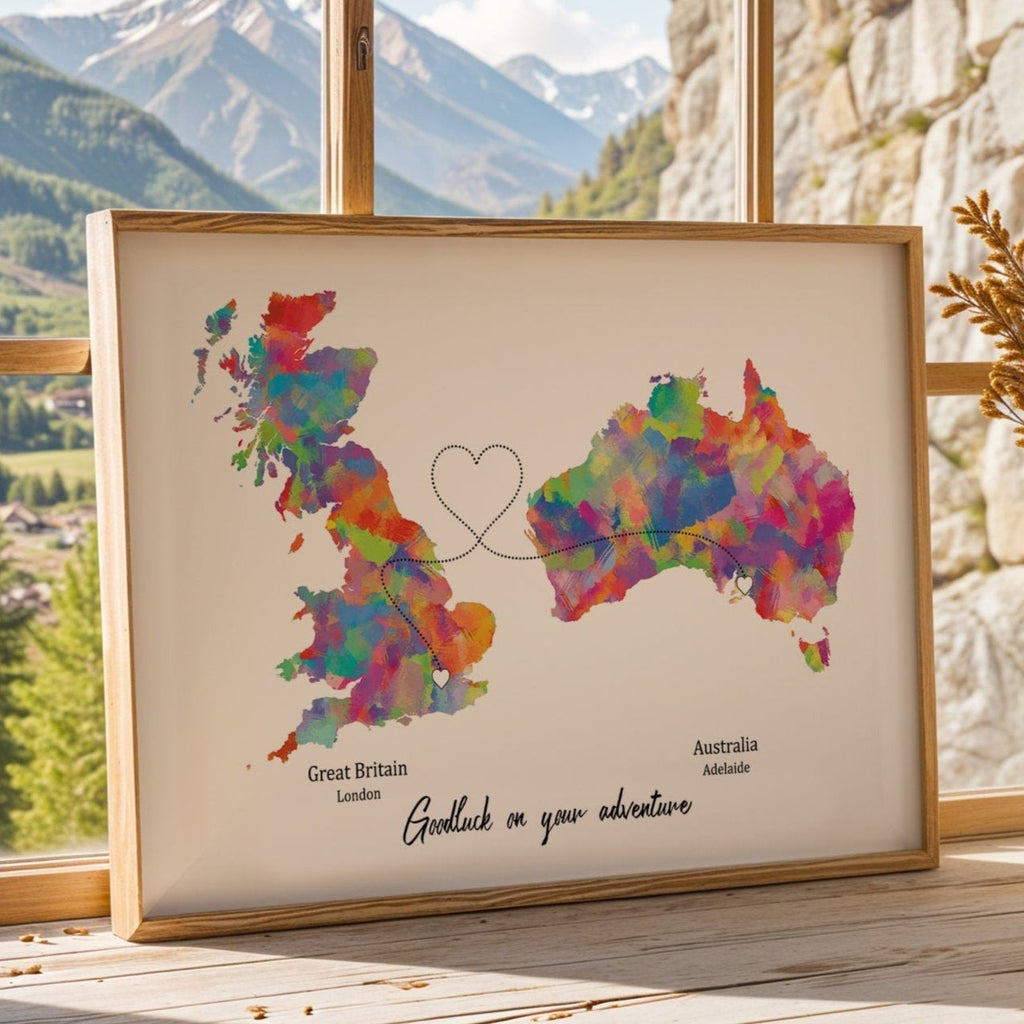 Personalised two location Print 2.0 - Custom Line (Digital File Only)