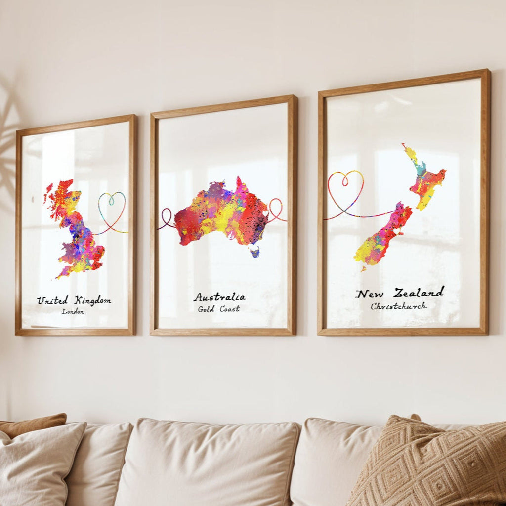 Personalised Three Location Prints