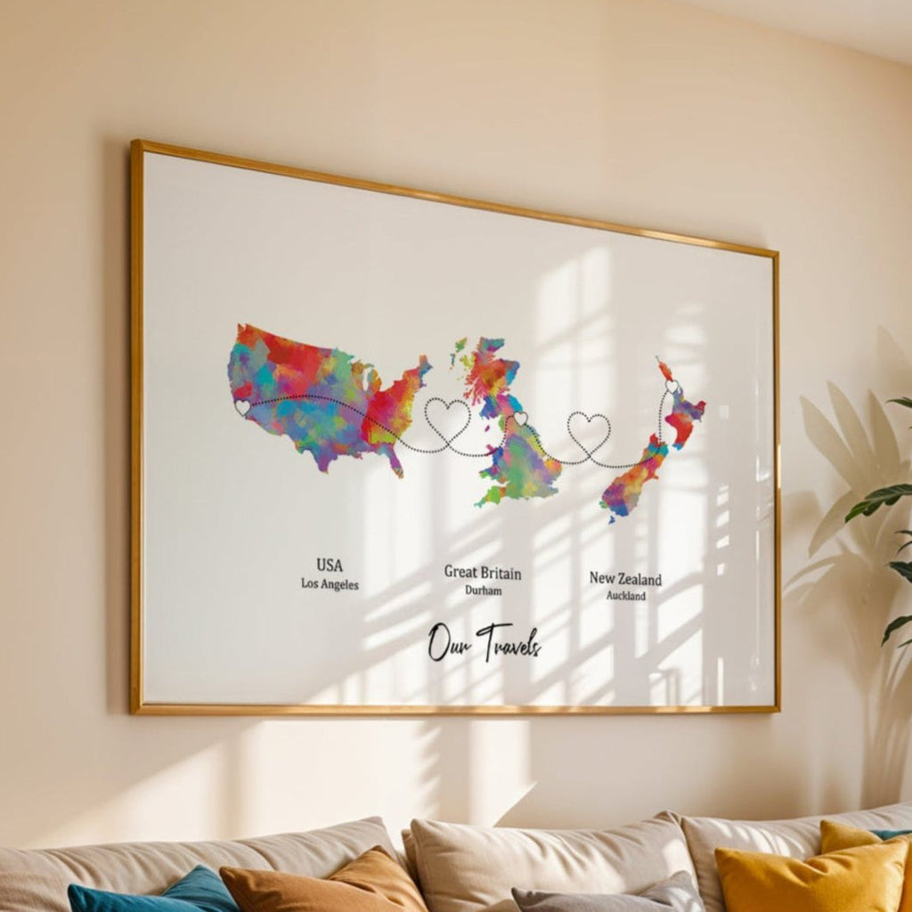 Personalised Three Location Print 2.0 - Custom Line (Digital File Only)