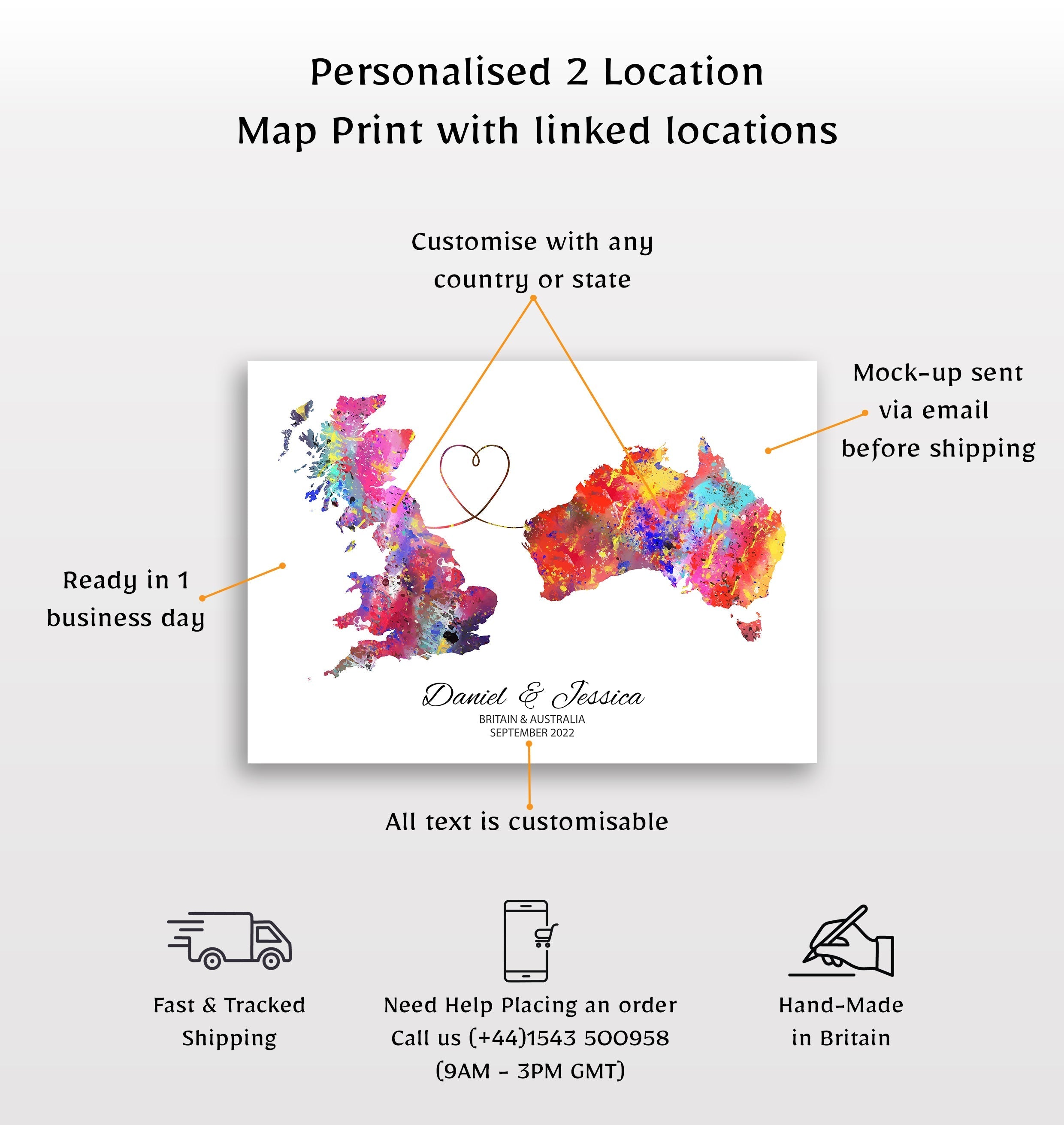 Personalised two location Print